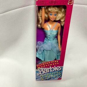 Mattel Barbie Doll Fashion Play Promenade Blue Dress Blue New In Box 1988